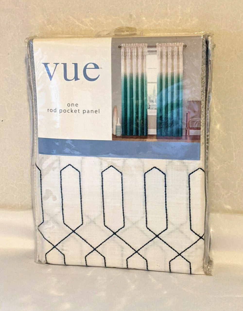 Vue One Rod Pocket Panel 52"x63" Arashi Ombre Indigo